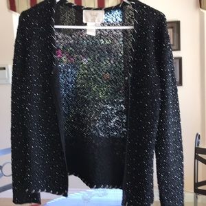 VIE by Victoria Royal beaded black sweater PL